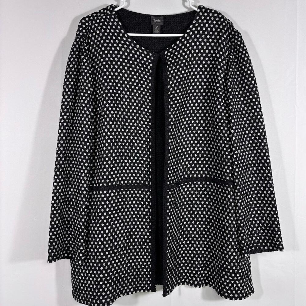 Chico’s Travelers Black and White Jacket Size Large 0853